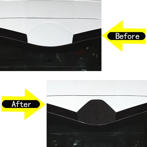Vista 6 de Cubierta de fibra de carbono real para panel trasero compatible con Chevrolet Corvette C8 2020-2024, cubierta superior del maletero trasero (negro)