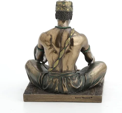 Vista 4 de Veronese Design - Estatua de dios africanos de 5 1/8 pulgadas de alto Orunla el Orisha de la Sabiduría, destino y profecía, acabado de bronce antiguo