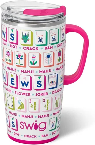 Vista 12 de Swig Life Taza de Viaje de 18 oz, Vaso Aislante con Asa y Tapa, Taza de Café de Viaje, Compatible con Portavasos, Acero Inoxidable, Vaso de 18 oz