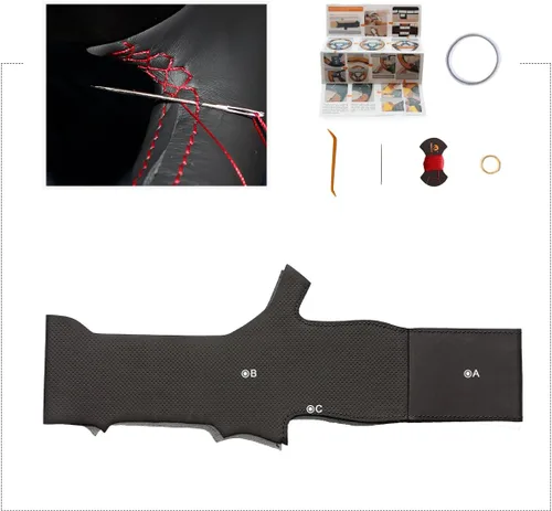 Vista 4 de mewant Customized piel de microfibra coche funda de volante para Kia K3 2013/Kia K2 Rio 2015 2016/Kia Ceed CEE 'D 2012 – 2017/Kia Cerato 2013 – 2017