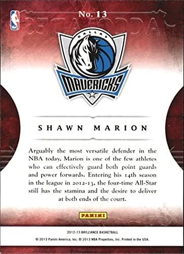 Vista 2 de 2012-13 Panini Brilliance Accolades #13 Shawn Marion