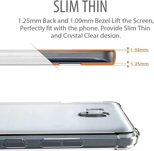 Vista 5 de Zeking Funda para Samsung Galaxy J4 Plus, Galaxy J4 Core Funda transparente de silicona TPU flexible con cuatro esquinas parachoques funda