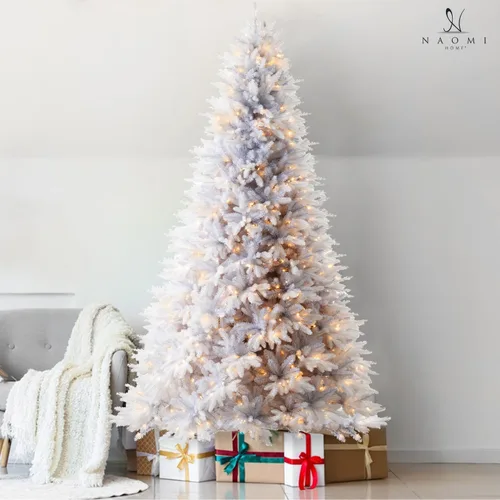 Vista 12 de Maria - Árbol de Navidad dorado preiluminado de 7.5 pies