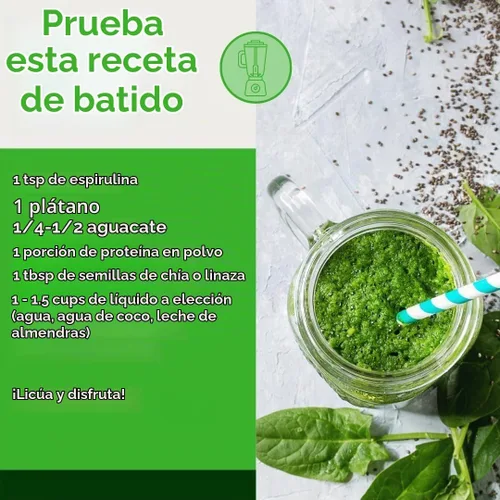 Vista 6 de Superalimento orgánico en polvo de espirulina y clorella, vegano, sin OMG