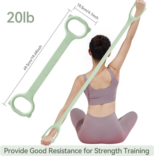 Vista 2 de Figure 8 Workout Resistance Band - 3 Elasticities Optional 20 30 40lb, Thicker Durable Arm Back Shoulder Exercise Elastic Rope Yoga Straps Pilates