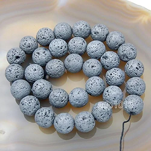 Vista 8 de Ad abalorio metálico titanio Rock Lava abalorio redondas de piedras preciosas 15", Oro metálico, 4mm Dorado metálico