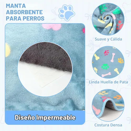 Vista 3 de YUEPET Mantas impermeables para perros, paquete de 2 mantas lavables para perros para cama, sofá, protector de vellón de franela para cachorros