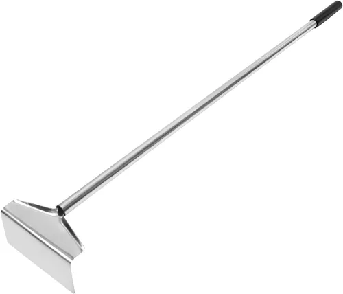 Vista 8 de Rastrillo de carbón resistente para herramientas de cenizas con mango de goma, rastrillo de cenizas para horno de pizza, 32 pulgadas