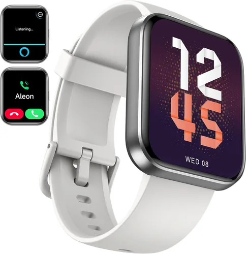 Vista 3 de aeac Paquete de 2 relojes inteligentes (negro + blanco) reloj inteligente 2024 para hombres y mujeres