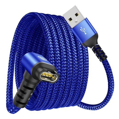 Vista 11 de Garmin - Cable cargador para reloj en ángulo recto, carga rápida, nailon trenzado, 4 pies Para Fenix 5/5S/5X/6/6S/6X/Plus/Pro/7/7S/7X/8, Gris