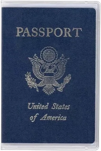 Vista 2 de Protector de plástico transparente para pasaporte con fundas para tarjetas, Transparente, Minimalista