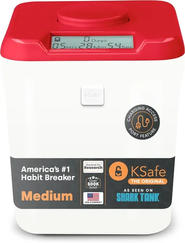 Vista 21 de KSafe - Caja de bloqueo con temporizador para teléfonos, aperitivos y medicamentos, caja fuerte para celulares, cárcel y alimentos con temporizador
