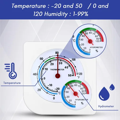 Vista 3 de Kathfly 4 piezas de termómetro interior y medidor de humedad para interiores, mini termómetro higrómetro temperatura y humedad medidor