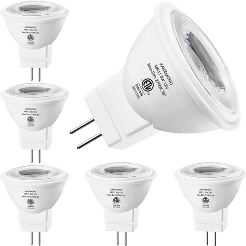 Vista 9 de Bombillas LED KAKEMONO MR11 GU4, 3 W, 12 V, color rojo y verde, reemplazan 10 W, 20 W, 35 W halógenos, GU4.0 para decoración navideña, iluminación