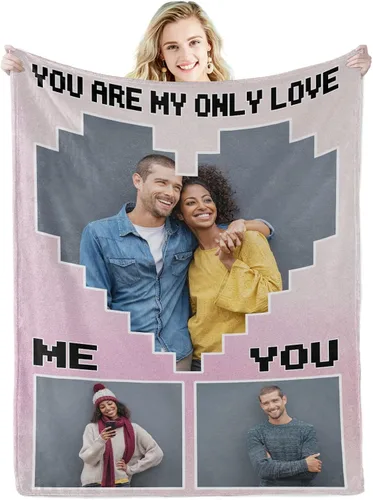 Vista 15 de Abybela Mantas personalizadas con fotos, mantas con fotos personalizadas con mis propias fotos, manta personalizada regalos para el día de la madre