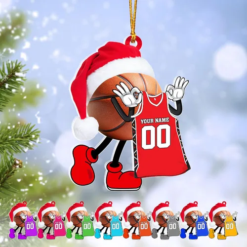 Vista 35 de Adorno Personalizado de Baloncesto 2025 - Adorno de Jugador de Baloncesto - Adornos de Árbol de Navidad de Baloncesto - Regalos de Jugador de Bkb 5