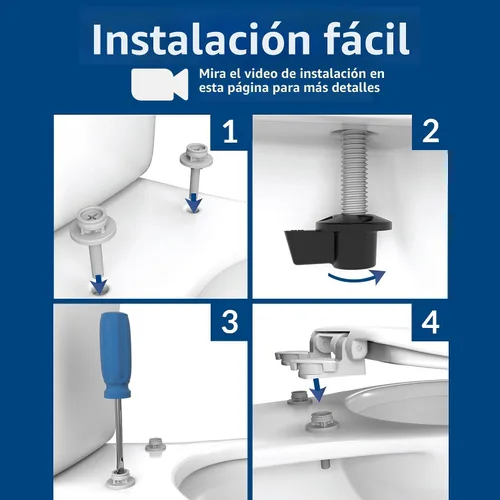 Vista 5 de Bemis 500EC Asiento de inodoro de madera duradera con bisagras de fácil limpieza, fabricado en Estados Unidos, redondo, color blanco Durable