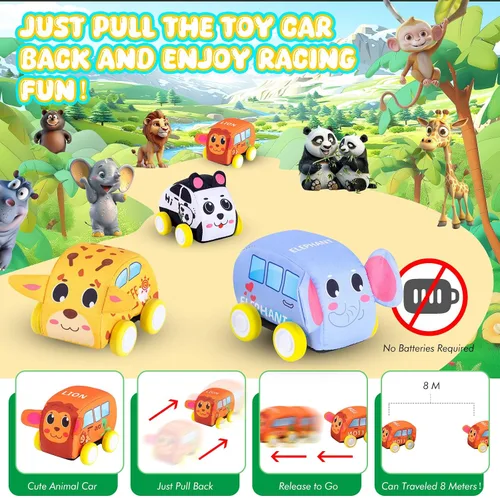 Vista 4 de Nuevo juego de vehículos de tracción con alfombra musical y manta de juego táctil, juego de juguetes suaves para bebés con 4 lindos autos