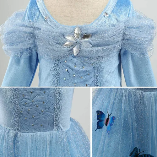 Vista 4 de Disfraz de princesa para niñas con diseño de mariposa para Halloween Navidad