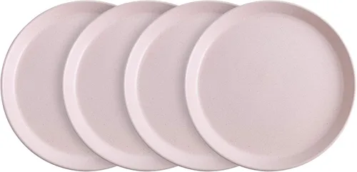 Vista 20 de Stone Lain - Juego de platos de cerámica, 4 platos de cena, Albie - Blanco salpicado