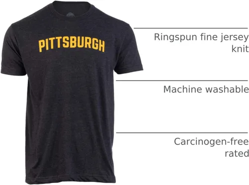 Vista 8 de Pittsburgh Camiseta clásica de estilo retro Pennsylvania PA City Pride para hombres y mujeres