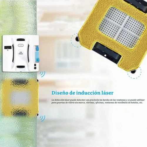 Vista 7 de HOBOT -298 Robot automático de limpieza de ventanas con rociador de agua ultrasónico, limpieza inteligente, plan de ruta inteligente AI, tanque