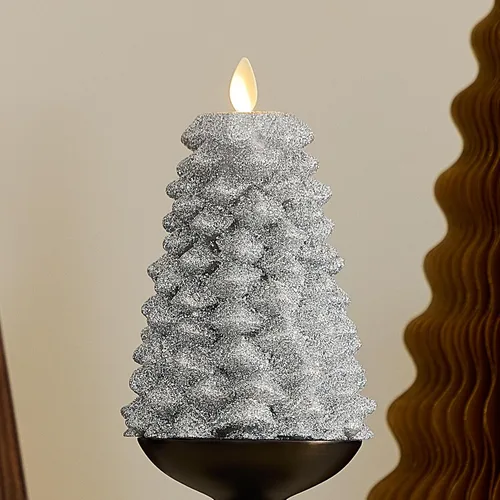 Vista 13 de Luminara Vela LED sin llama con rica purpurina dorada North Tree Pilar de Llama en Movimiento (3.3" x 4.3")