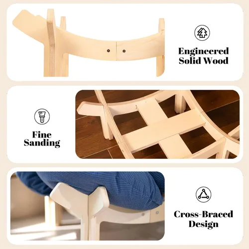 Vista 6 de CHEERHOME PETS Cama Elevada para Gatos de Madera con Cojín Sofá Mullido para Mascotas Sofá para Gatos de Interior Silla de Salón Elevada