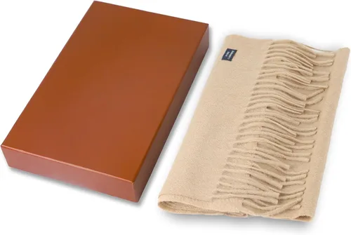 Vista 6 de Cashmere Scarf 100% Cashmere Fringed Edges Scarves large size Warm & Soft Colors Available in Solid