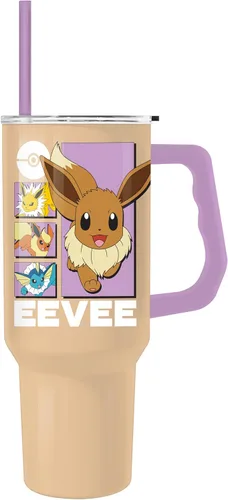 Vista 26 de Silver Buffalo Pokemon Cafe Art Mimikyu Stainless Steel Tumbler, 30oz