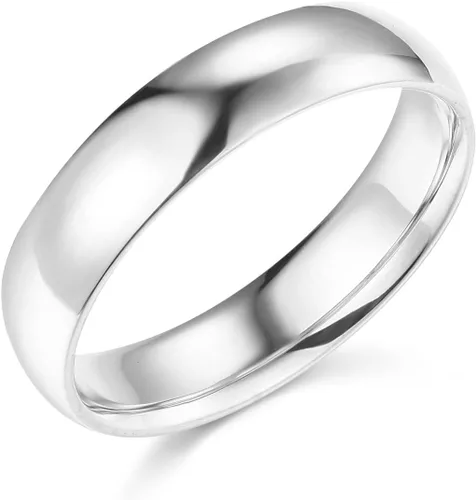 Vista 8 de Wellingsale Alianzas de boda de oro macizo de 14 quilates Oro Blanco
