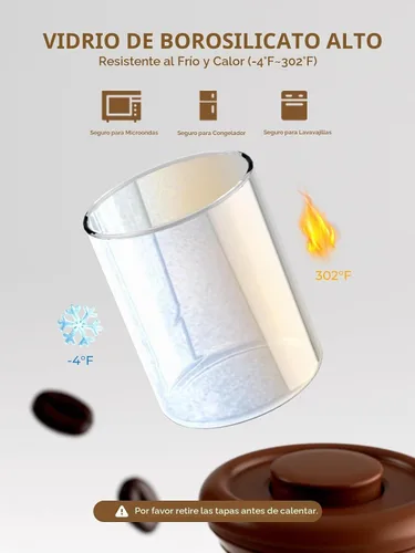 Vista 5 de Contenedor de café, recipiente hermético de almacenamiento de 2 x 10 oz - Transparente
