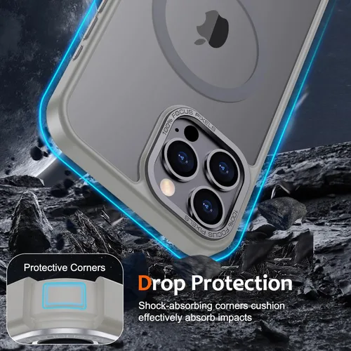 Vista 941 de Anuck - Funda magnética para iPhone 11 compatible con MagSafe, carcasa trasera mate translúcida dura, borde de TPU, delgada, resistente a impactos