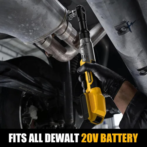 Vista 2 de Llave de trinquete inalámbrica de 3/8" para DeWalt 20V, 75 Ft-lb Amarillo