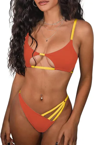 Vista 37 de ZAFUL Conjunto de bikini sexy de dos piezas para mujer 2-Multicolor