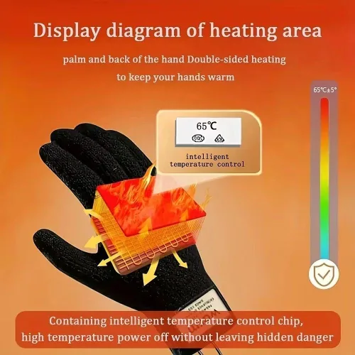 Vista 4 de 2 guantes térmicos para hombres y mujeres, guantes térmicos para calentar las manos, guantes de invierno cálidos para equitación, esquí, senderismo