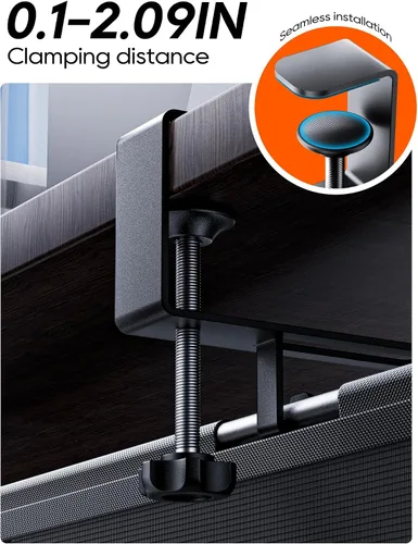 Vista 6 de Bandeja de organización de cables para debajo del escritorio, sin taladro, bridas incluidas, material de lona ecológico, diseño de malla
