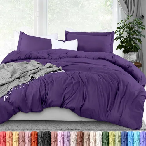 Vista 47 de Utopia Bedding Juego de funda de edredón tamaño individual - 2 piezas con cierre de cremallera - 1 funda de edredón 68X90 pulgadas y 1 funda de Beige