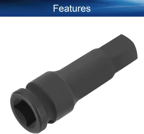 Vista 3 de Bettomshin Broca de impacto hexagonal, llave Allen de 1/2 pulgada, enchufe de impacto hexagonal de 0.669 in, acero Cr-Mo, destornillador hexagonal