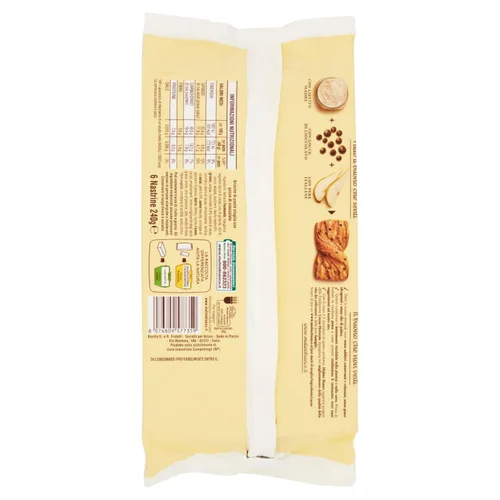 Vista 3 de Mulino Bianco Merendine Nastrine Cioccolato, al Delicato Gusto di Pera, Snack Dolce per la Merenda - 6 Merendine