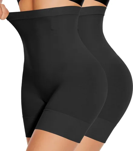 Vista 11 de YADIFEN Pantalones cortos moldeadores para mujer con control de abdomen, cintura alta, faja moldeadora para mujer, pantalones cortos moldeadores