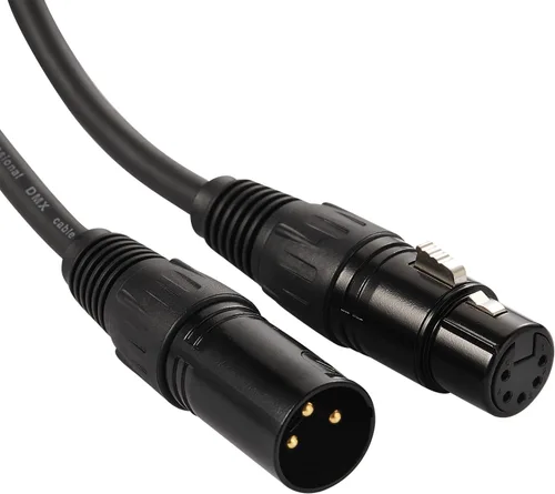 Vista 6 de MFL. Adaptador DMX de 3 pines a 5 pines (3 pines macho a 5 pines hembra) Señal XLR DMX cable de 3 pines a 5 pines para micrófono de iluminación