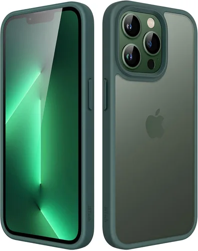 Vista 9 de JETech Funda mate para iPhone 13 de 6.1 pulgadas, a prueba de golpes, protección contra caídas de grado militar, cubierta trasera translúcida