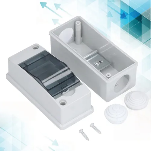 Vista 4 de Caja de protección de distribución de 8 vías, IP65 2 riel DIN impermeable, transparente, caja de conexiones de distribución para disyuntor de pared