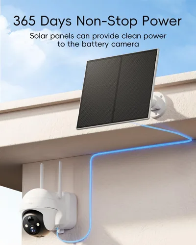 Vista 13 de ZUMIMALL Panel Solar de 5W para Cámaras de Seguridad Inalámbricas para Exteriores, con Puerto Micro USB y Tipo-C, Energía Solar de Alta Eficiencia