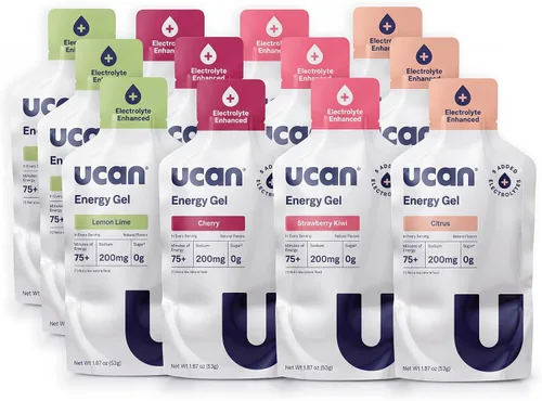 Vista 9 de UCAN Gel energético + electrolitos Cereza Sin azúcar Paquete de 12