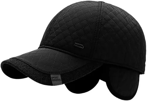 Vista 2 de Gorra de béisbol de invierno para hombre, sombreros de invierno con orejeras, gorras ajustables para clima frío