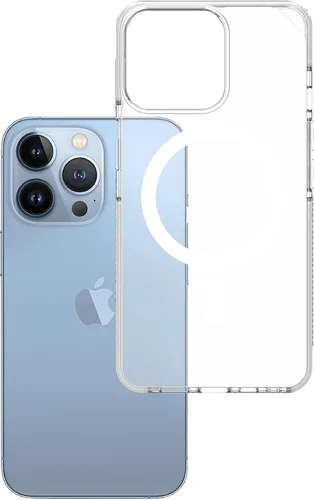Vista 2 de Armor Funda de firma compatible con MagSafe, para iPhone serie 13 (iPhone 13 Pro Max, transparente con cinta gris)