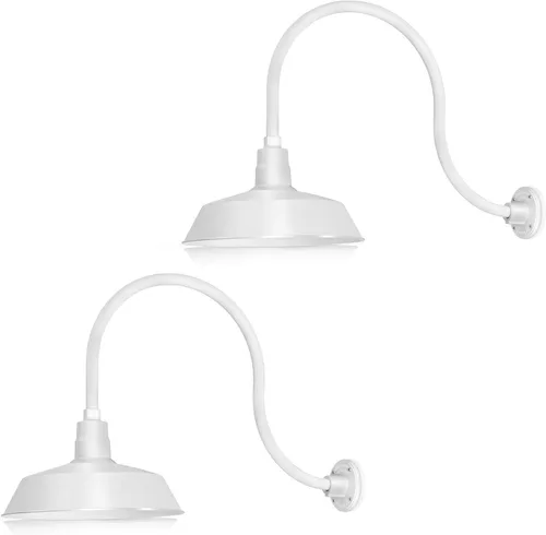 Vista 12 de 14 pulgadas. RLM Warehouse - Pantalla con brazo de cuello de cisne y bombilla Led A19 5000K de 9W