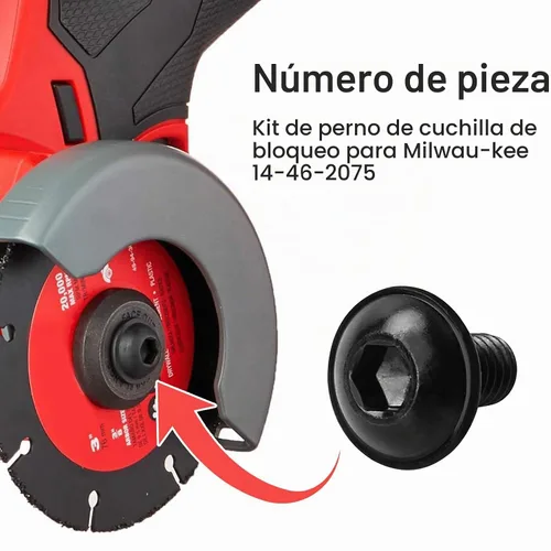 Vista 4 de Perno de hoja de bloqueo 14-46-2075 para Milwau-kee 2522-20 Piezas de herramienta de corte compacto de 3 pulgadas (2 piezas)